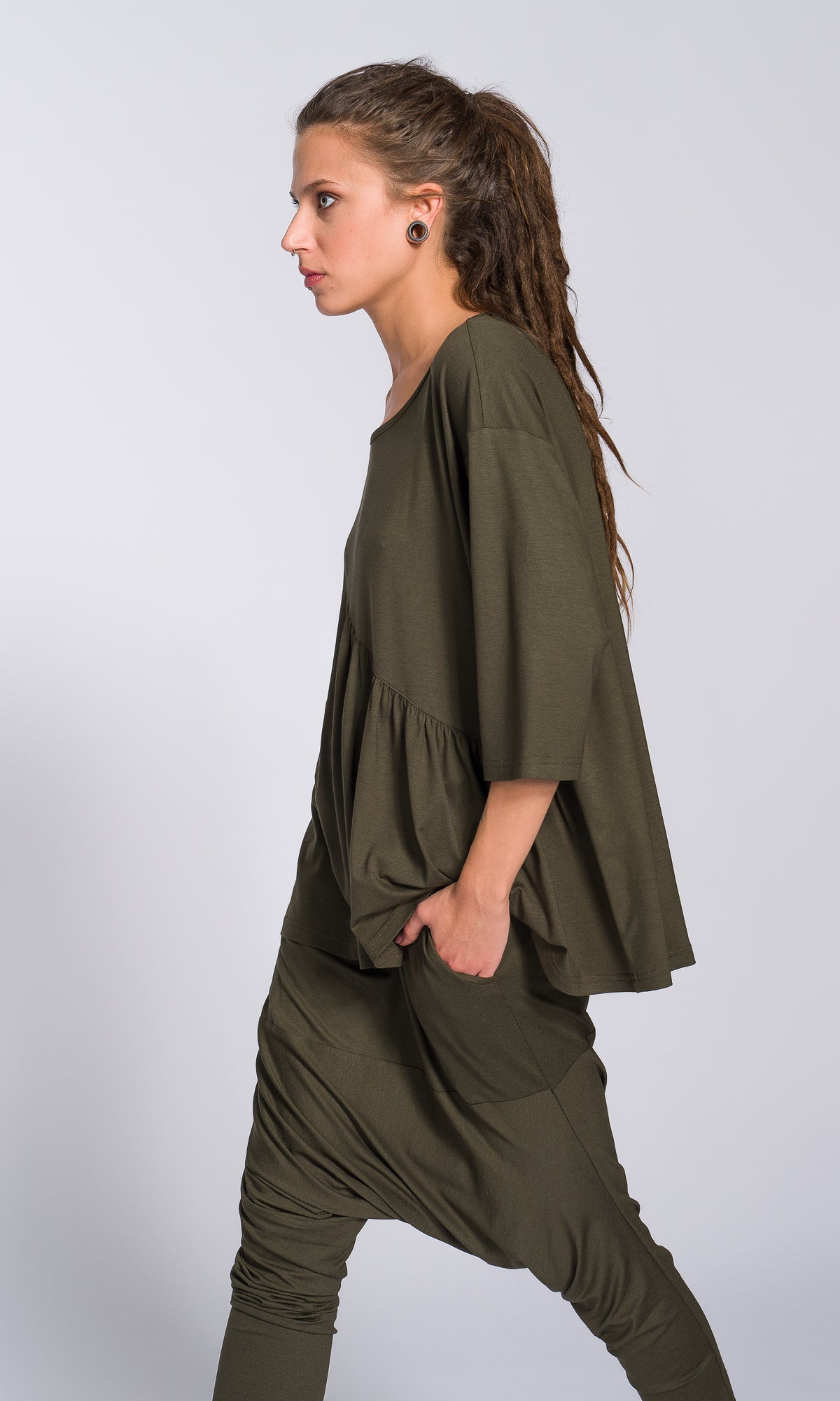 Loose Blouse with Front Gathering - AAKASHA