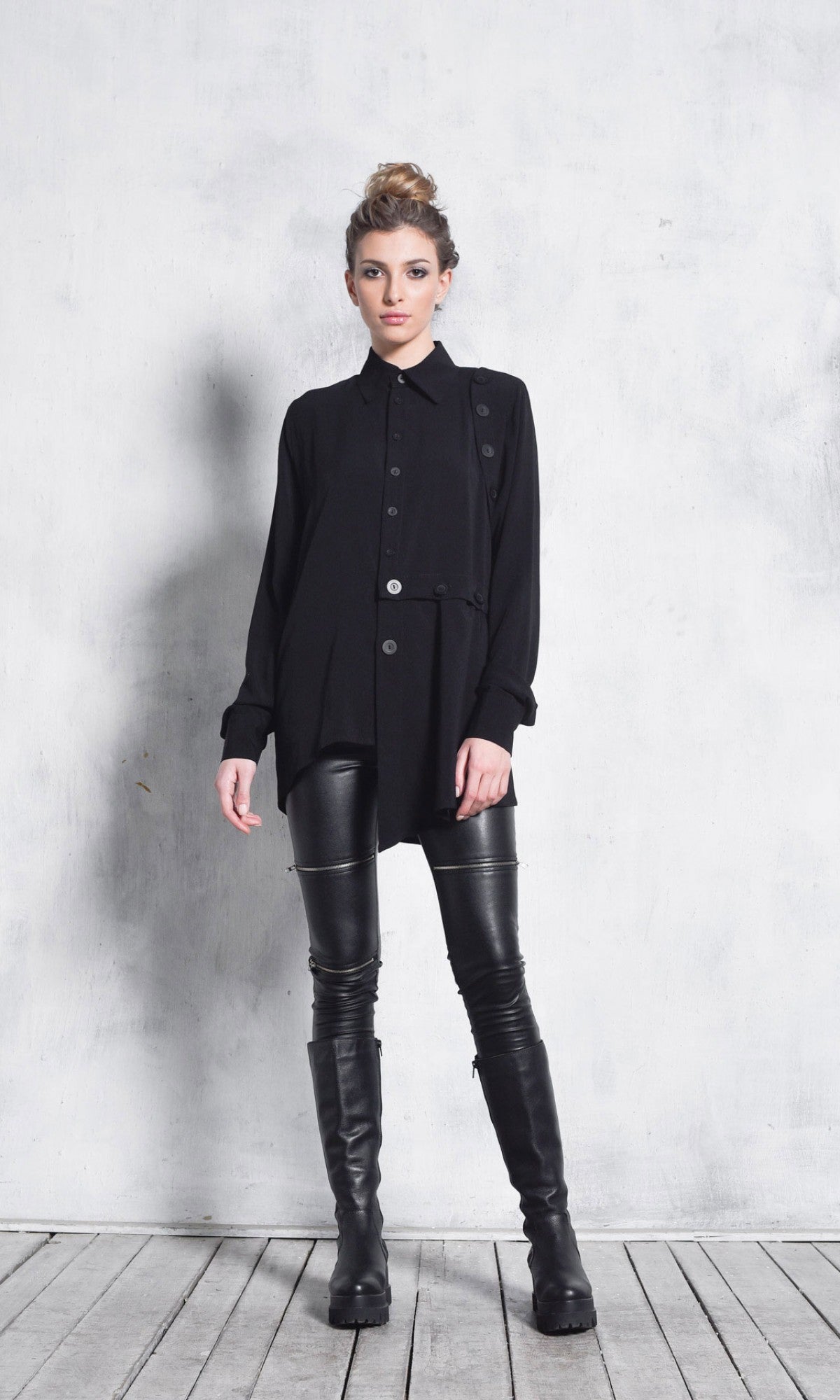 Extra Buttoned Long Sleeves Shirt - AAKASHA