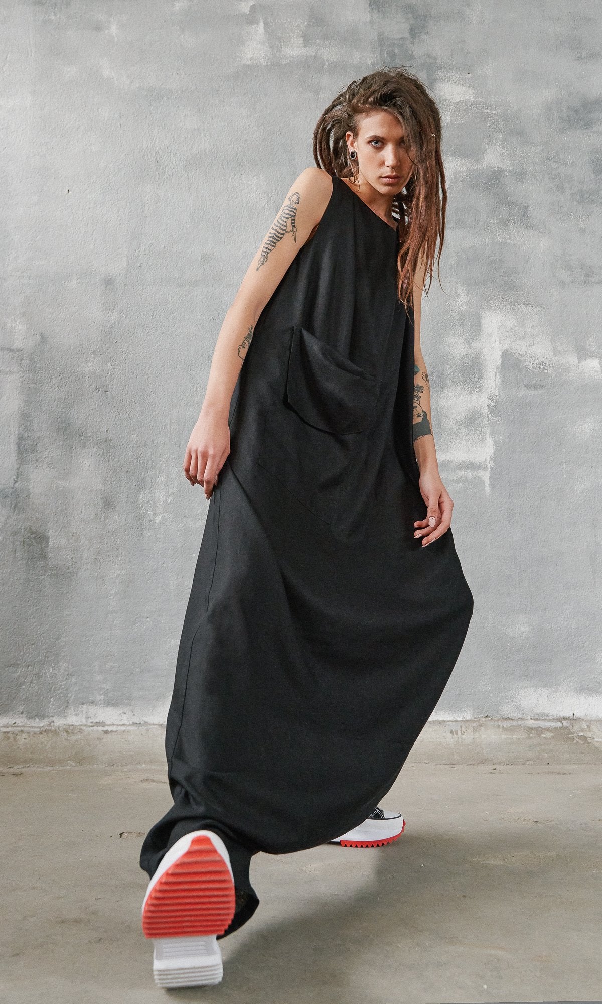 Asymmetric Drop Crotch Jumpsuit - AAKASHA