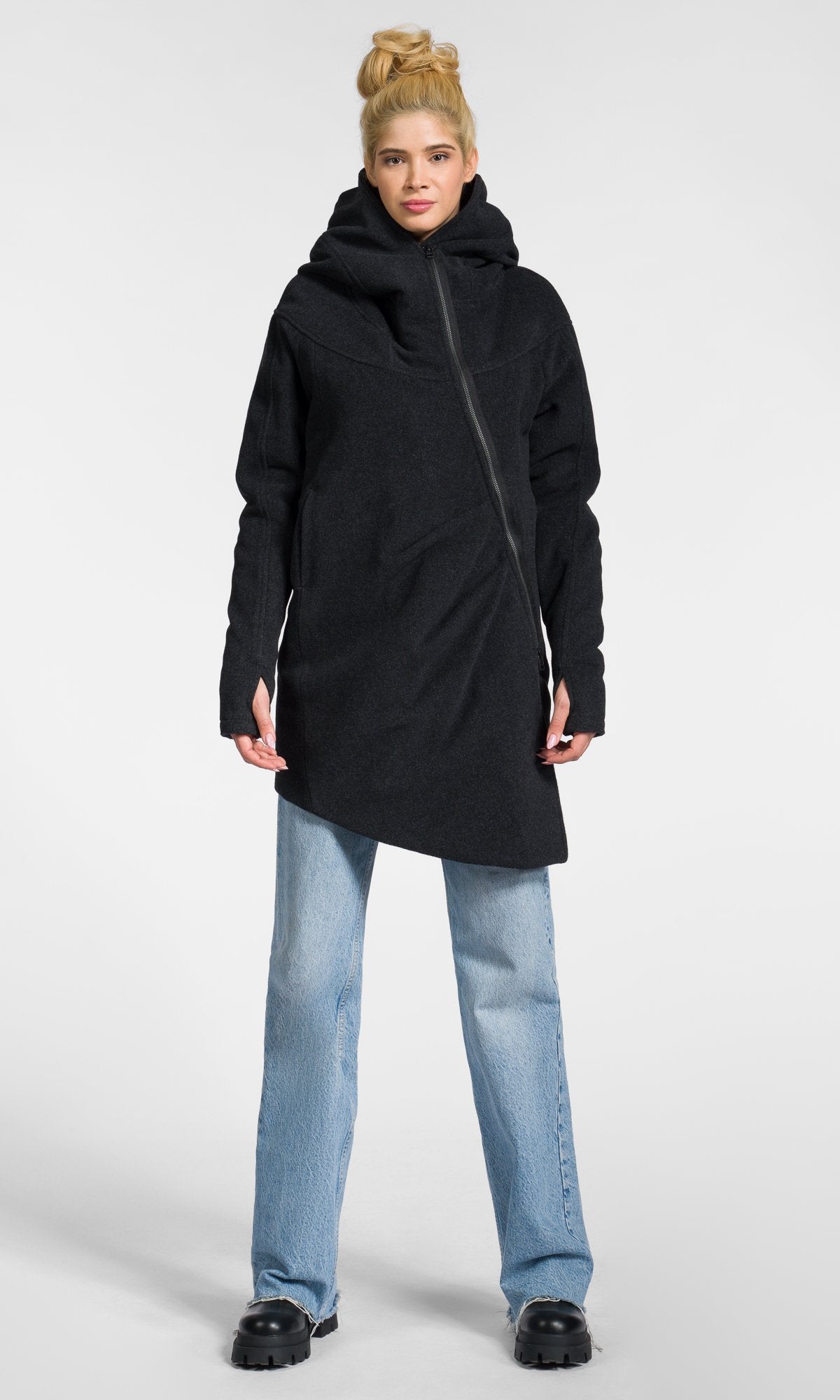 Asymmetric Padded Coat - AAKASHA