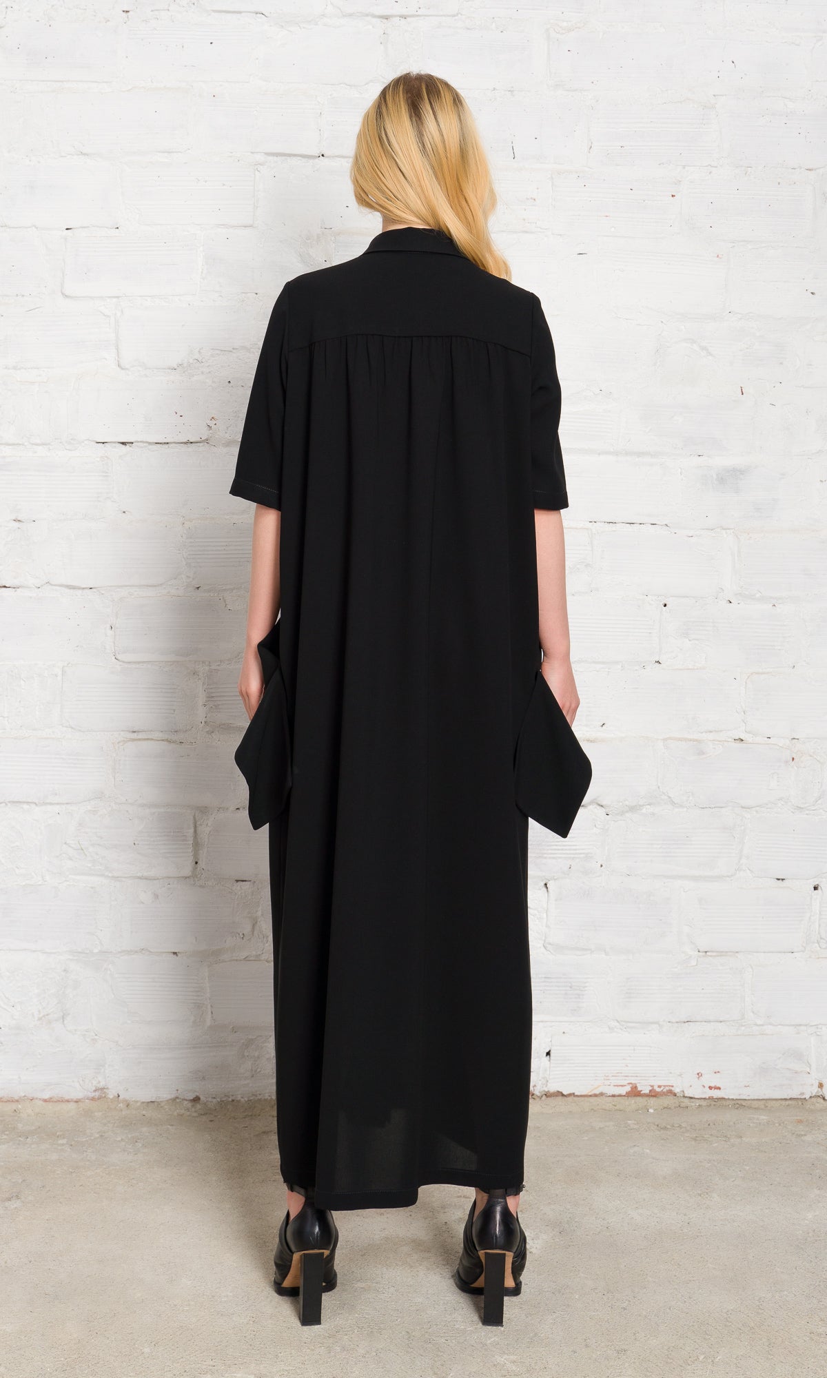 Long Shirt Dress with Large Pockets - AAKASHA